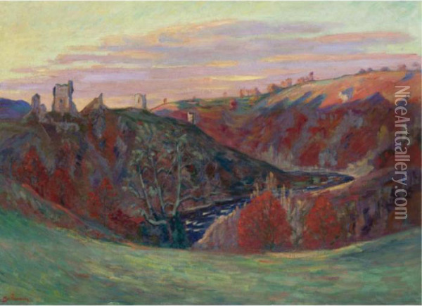 Les Ruines Du Chteau De Crozant Oil Painting - Armand Guillaumin