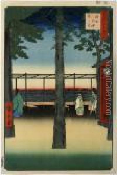 Kandamyojin Akebono No Kei, From The Series Meisho Edo Hyakkei Oil Painting - Utagawa or Ando Hiroshige