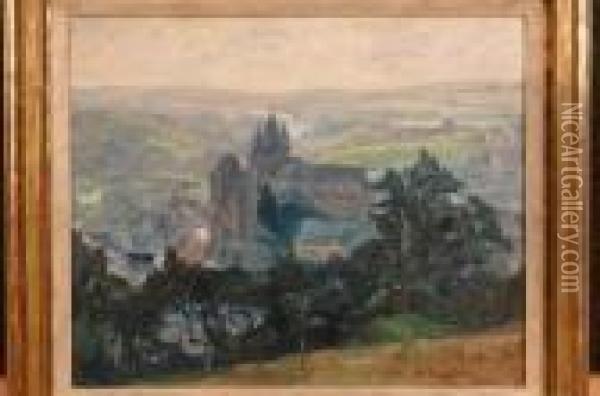 Palace Castle Oil Painting - Alfred Rasenberger