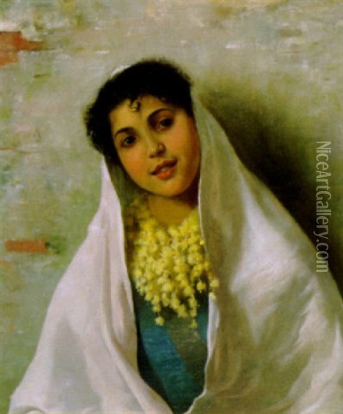 Jeune Mariee Arabe Oil Painting - Edmond Jean de Pury