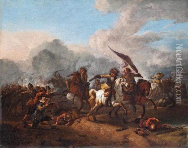 Battaglia Oil Painting - Pieter van Bloemen