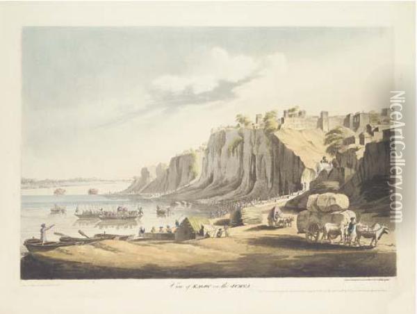 Ruins Of Baugnee-ghur Near Hydrabad Oil Painting - Thomas Anbury