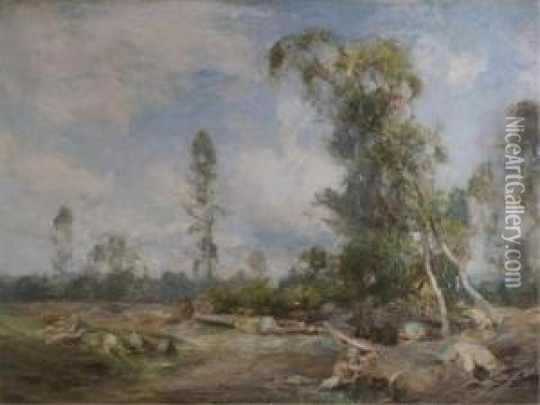 Rural Landscape Scene Oil Painting - James Lawton Wingate