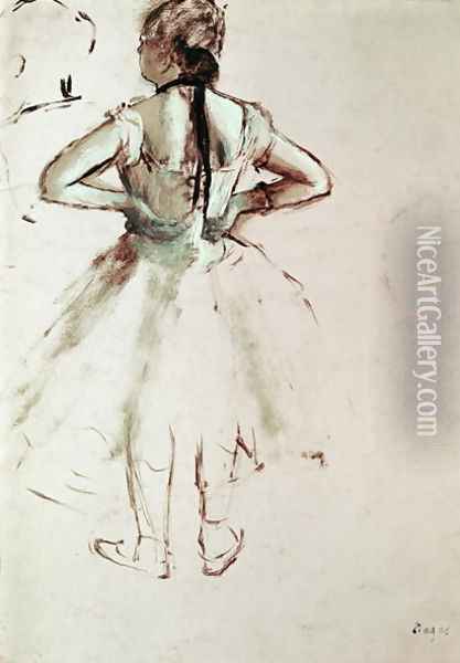 Dancer viewed from the back Oil Painting - Edgar Degas
