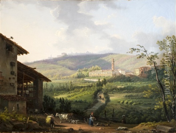 Veduta Di Lambrugo Oil Painting - Giovanni Migliara