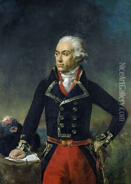 Charles-Francois du Perier Dumouriez 1739-1823 after a painting by Jean Antoine Houdon, 1834 Oil Painting - Jean Sebastien Rouillard