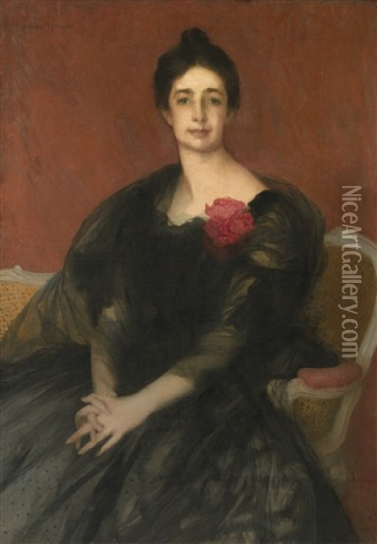 Portrait Of Princess Potemkine Oil Painting - Edmond Francois Aman-Jean