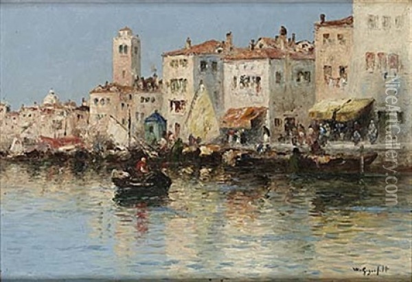 Kanalbild Fran Venedig Oil Painting - Wilhelm von Gegerfelt