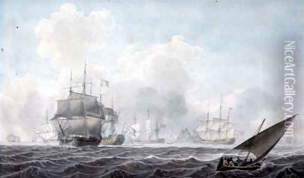 English Ships of War Oil Painting - Robert Cleveley