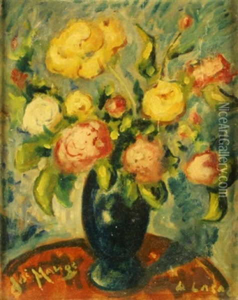 Bouquet De Fleurs Oil Painting - Jose (Joseph) Mange
