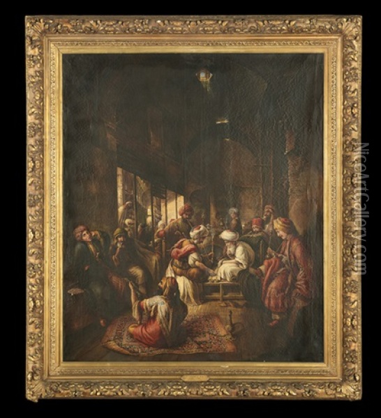 A Bazaar In Cairo Oil Painting - Frederick Goodall