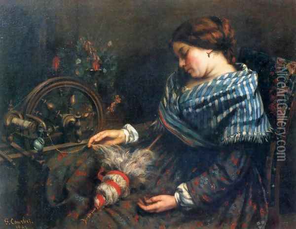 The Sleeping Spinner Oil Painting - Gustave Courbet