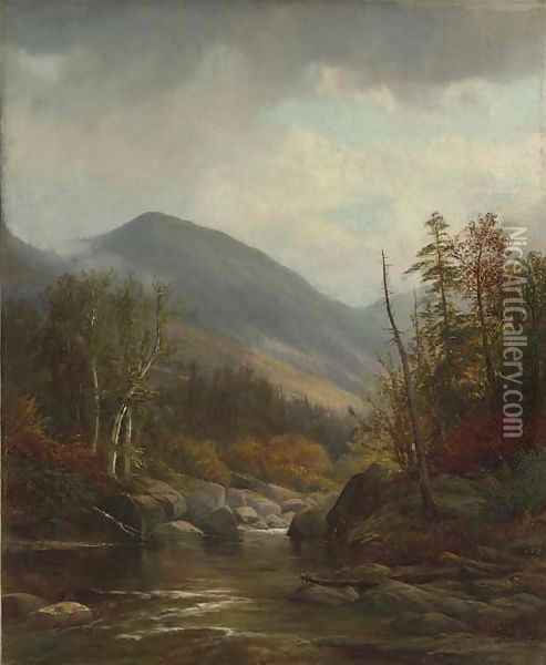 Autumn Landscape with River 2 Oil Painting - Joseph Antonio Hekking