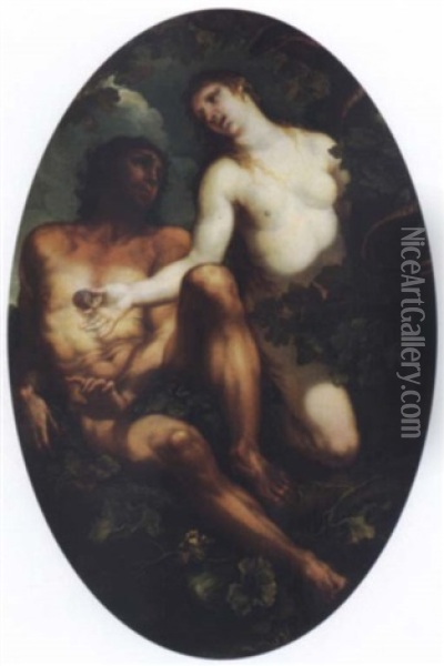 Adam And Eve Oil Painting - Federico Cervelli