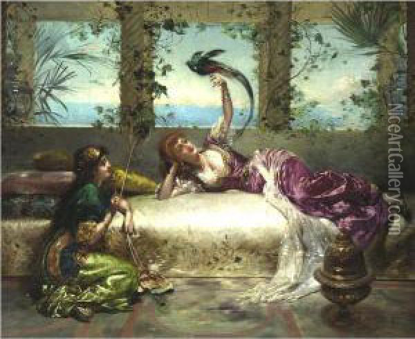 The Harem Beauties Oil Painting - Edouard Frederic Wilhelm Richter