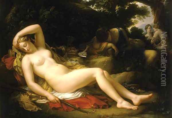 Diana and Her Nymphs Oil Painting - Etienne-Barthelemy Garnier