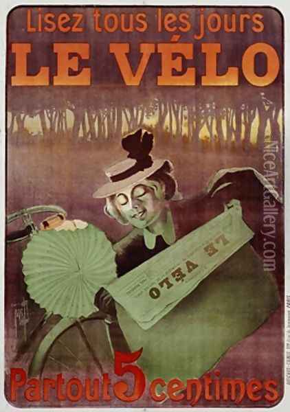 Advertisement for Le Velo Oil Painting - Ferdinand (Misti) Misti-Mifliez