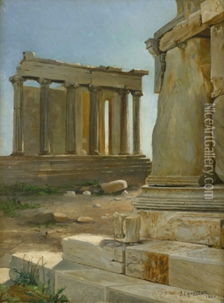 Das Erechtheion Auf Der Akropolis Oil Painting - Josef Theodor Hansen