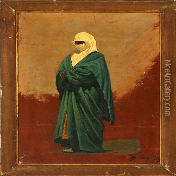Two Arabian Women Oil Painting - Harald Jerichau