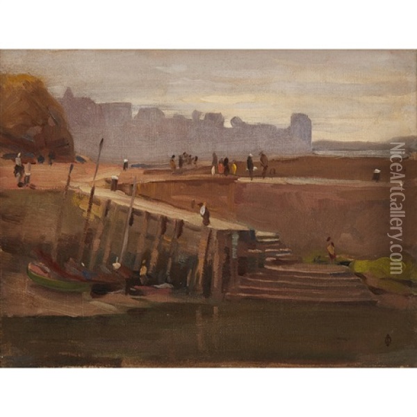 The Old Pier, St Oil Painting - William Grant Murray