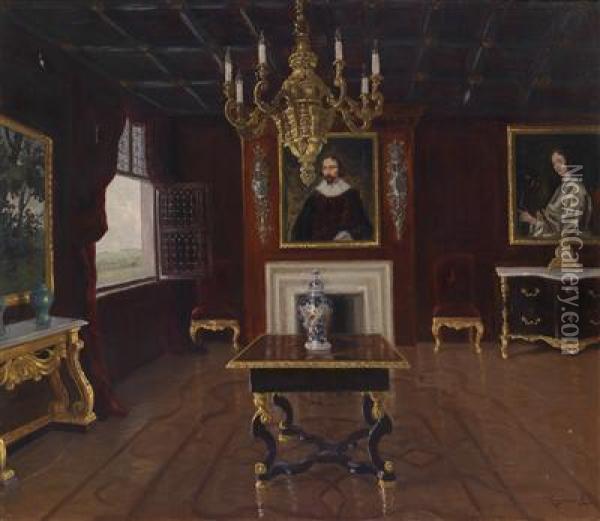 View Of An Elegant Interior Oil Painting - Jakob Koganowsky