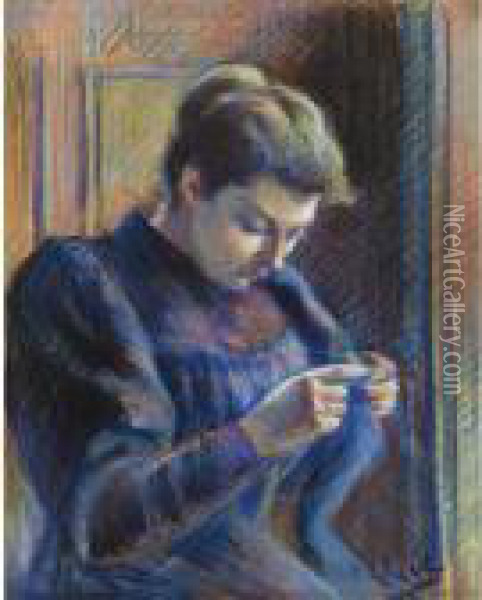 Portrait De Madame Berthier Oil Painting - Maximilien Luce