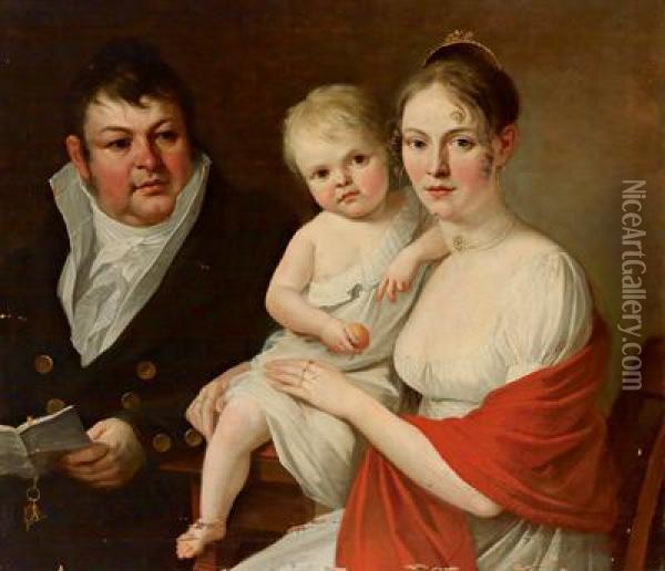Ritratto Della Famiglia Di Poschinger Oil Painting - Joseph Haubert