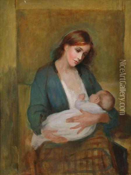 Mother And Child Oil Painting - Louise Jopling