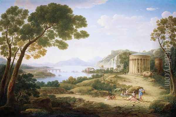 Classical Landscape 1749 Oil Painting - Hendrik Frans van Lint (Studio Lo)