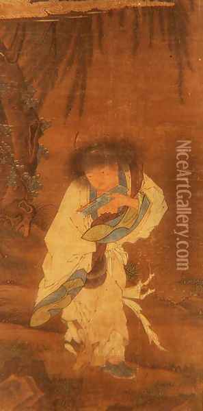 The Immortal Han Shan Oil Painting - Anonymous Artist