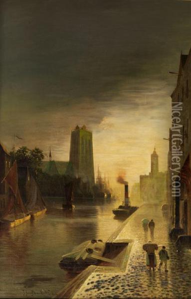 Ansicht Von Gent Oil Painting - Johann Jungblutt