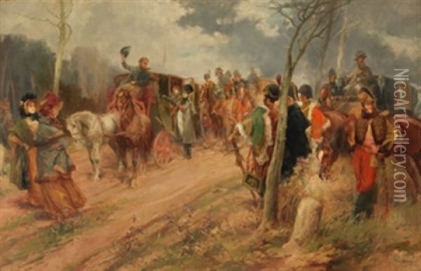 Descando En El Viaje De Napoleon Oil Painting - Vicente Garcia de Paredes