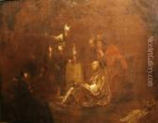Christ Among Thedoctors Oil Painting - Leonaert Bramer