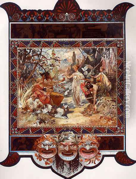 The Judgement Of Paris Calendar Oil Painting - Alphonse Maria Mucha