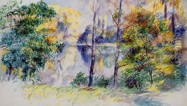 Park Scene Oil Painting - Pierre Auguste Renoir