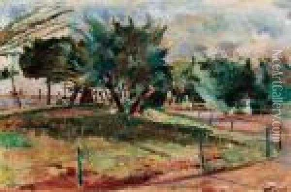 Giardini All'ardenza-1932 Ca. Oil Painting - Ulvi Liegi