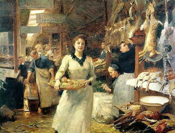 The Market Place Oil Painting - Victor-Gabriel Gilbert