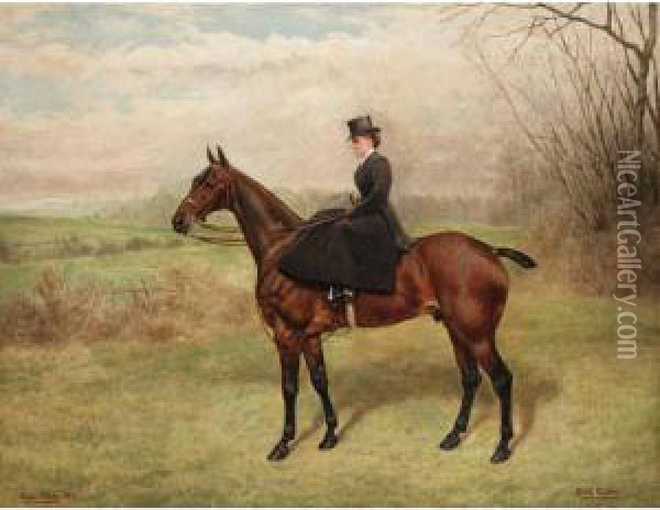 Lady Riding Side Saddle Oil Painting - Frank Paton