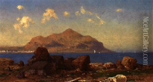 Blick Auf Den Monte Pellegrino Bei Palermo Oil Painting - Adolf Leonhard Mueller-Cassel