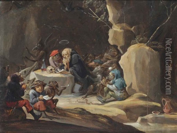 The Temptation Of Saint Anthony Oil Painting - Abraham Teniers