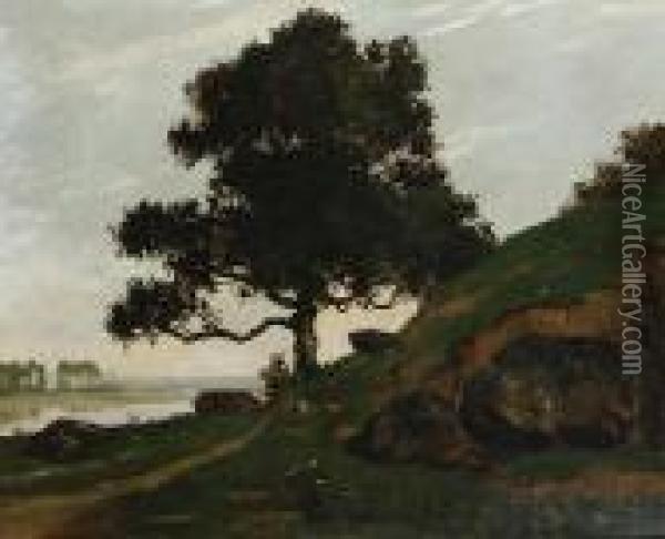 River Scene With Trees And Boulders Oil Painting - Gustave Courbet