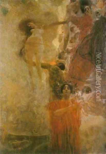 La Giurisprudenza Oil Painting - Gustav Klimt