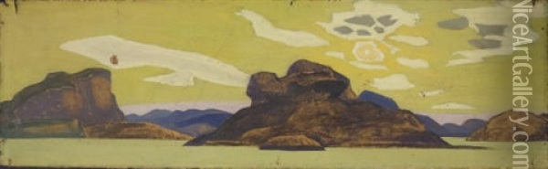 Untitled (sketch From Ladoga Series) Oil Painting - Nikolai Konstantinovich Roerich