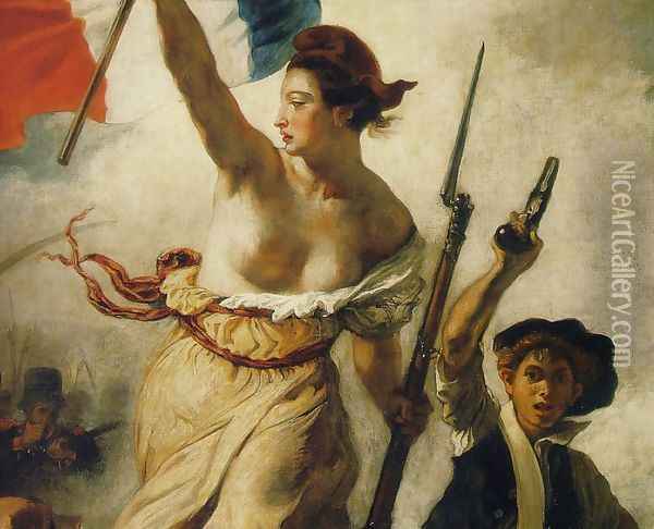 Liberty Leading the People (Detail) 1 Oil Painting - Eugene Delacroix