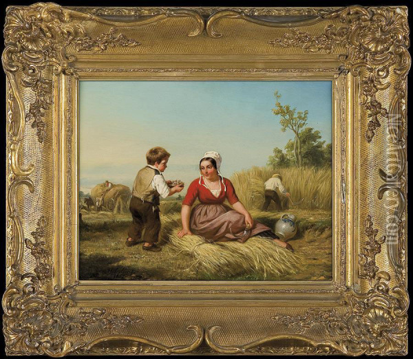 Chicks In The Nest Oil Painting - Henri Jozef Dillens