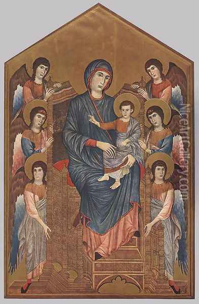 Virgin Enthroned with Angels 1290-95 Oil Painting - (Cenni Di Peppi) Cimabue