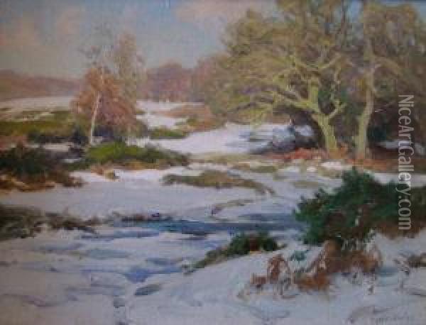 Winter Afternoon Oil Painting - Frederik Golden Short