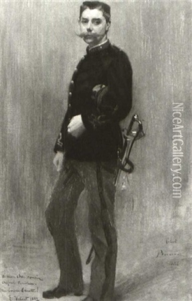 Portrait Of An Officer Oil Painting - Albert Besnard