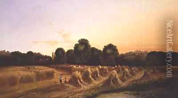 Evening Harvest Oil Painting - Edwin Henry Boddington