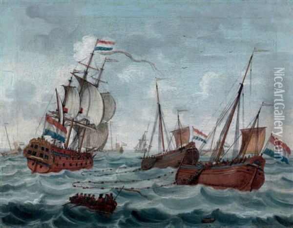 Marine Oil Painting - Adriaen Van Salm